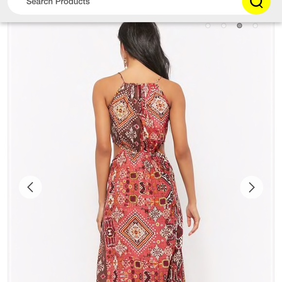 R by Raga Geo Print Dress orange/multi color maxi - Picture 3 of 4